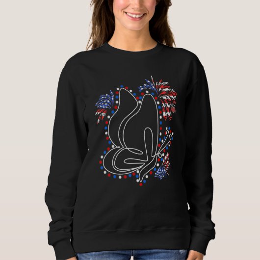 Butterfly US-Flagge 4. Juli amerikanisches T-Shirt Sweatshirt (Vorderseite)