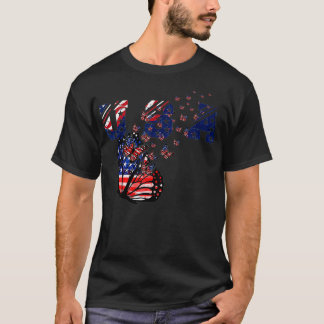 Butterfly USA Flag, 4. Juli Funny Patriotic Gi T-Shirt