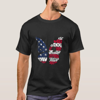 Butterfly Usa Flag 4. Juli Patriotic Girl Wom T-Shirt