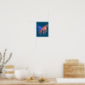Butterfly USA Flag Niedlich 4. Juli Funny Gift Poster (Küche)