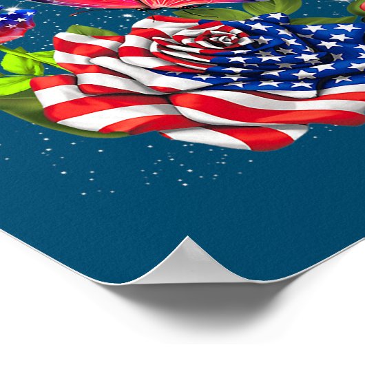 Butterfly USA Flag Niedlich 4. Juli Funny Poster (Ecke)