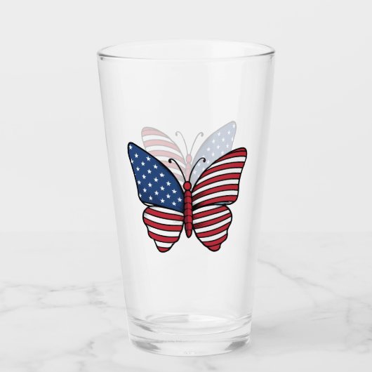 Butterfly USA Flag Sublimierung-62614 Glas (Vorderseite)