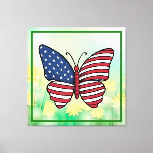 Butterfly USA Flag Sublimierung-62614 Leinwanddruck (Vorderseite)