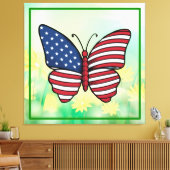 Butterfly USA Flag Sublimierung-62614 Leinwanddruck (Insitu (Wohnzimmer))