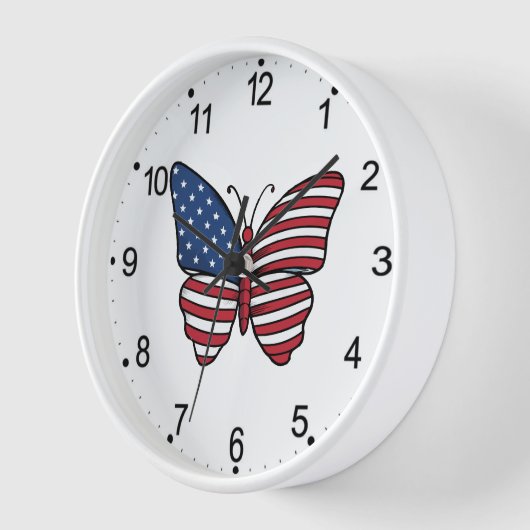 Butterfly USA Flag Sublimierung-62614 Uhr (Winkel)