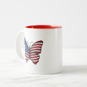 Butterfly USA Flag Sublimierung-62614 Zweifarbige Tasse (Vorderseite Links)