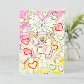 Butterfly Valentine Card Feiertagskarte (Stehend Vorderseite)