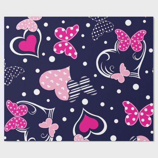 Butterfly Valentine Heart | Valentine Gift Wrap Geschenkpapier (Flach)