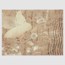 Butterfly Vintag Antibes Sepia Skript