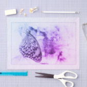 Butterfly Vintag antike Lila Weißdecke Seidenpapier (Handwerk)