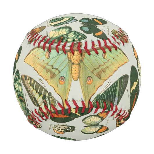 Butterfly Vintag Antique Butterfells Kunst Baseball (Vorderseite)
