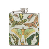 Butterfly Vintag Antique Butterfells Kunst Flachmann (Vorderseite)