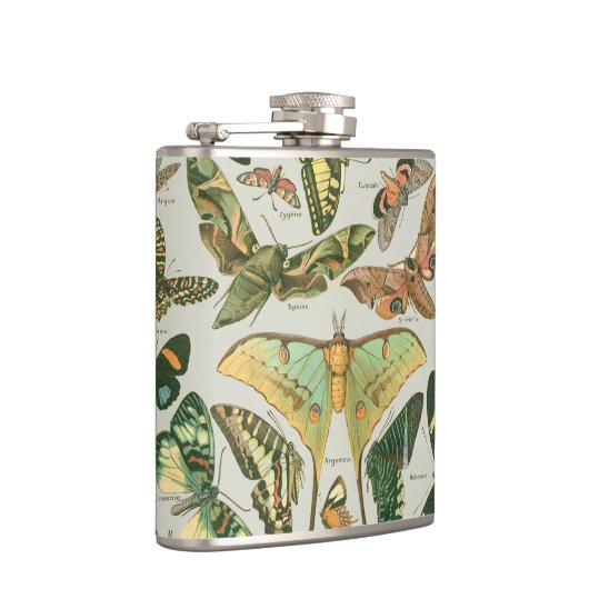 Butterfly Vintag Antique Butterfells Kunst Flachmann (Rechts)