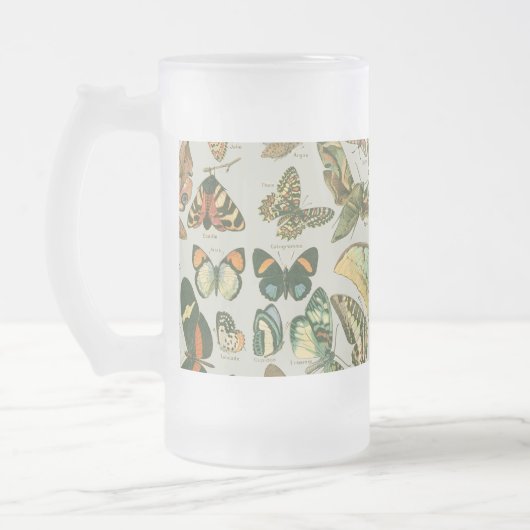 Butterfly Vintag Antique Butterfells Kunst Mattglas Bierglas (Links)