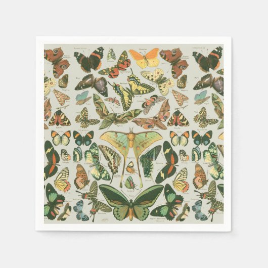 Butterfly Vintag Antique Butterfells Kunst Serviette (Vorderseite)