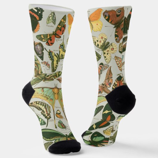Butterfly Vintag Antique Butterfells Kunst Socken (Gewinkelt)