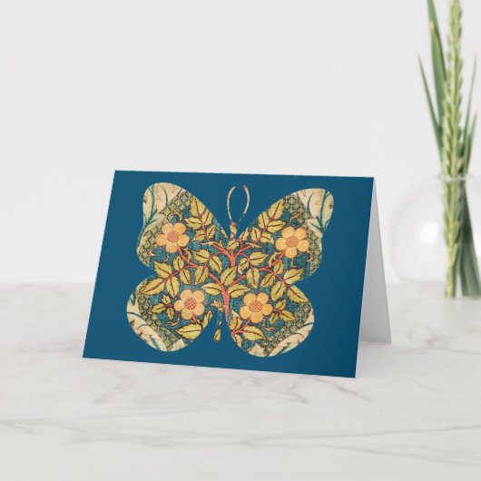 Butterfly-Vintag-florale Tapisserie 10 Karte (Vorderseite)