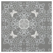 Butterfly Vintag Look Muster Grau Stoff (Nahaufnahme)