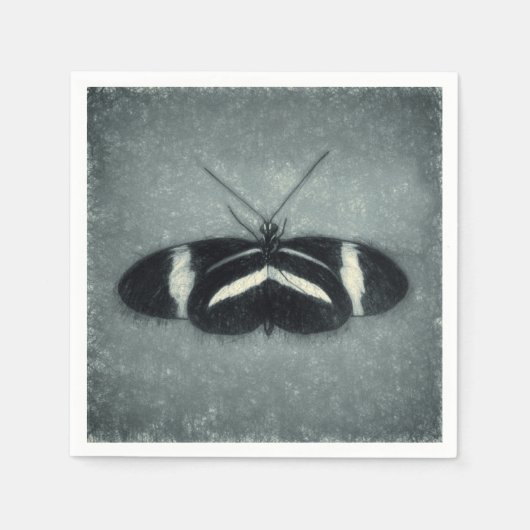 Butterfly Vintag Pastell Grün Antiquitätendekor Serviette (Vorderseite)