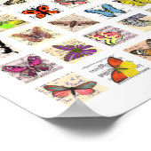 Butterfly Vintag Postcard Art Collage Poster (Ecke)