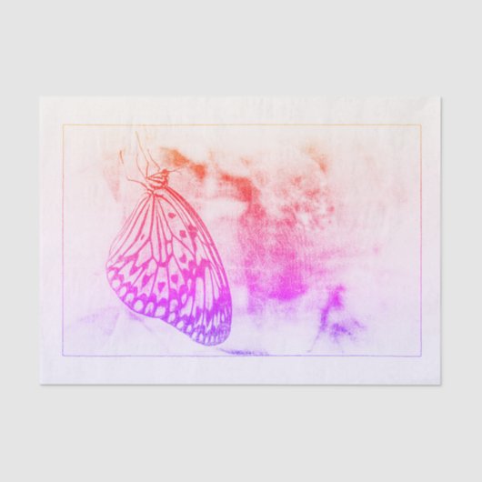 Butterfly Vintage Antike Lila Orange Kunst Seidenpapier (Vorderseite)