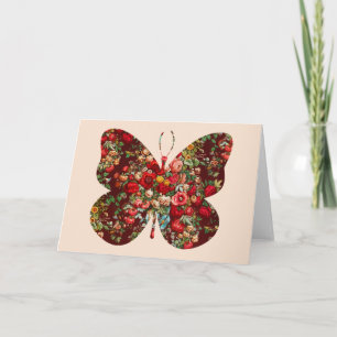 Butterfly Vintage Blumenkarte Reihe 5 Karte