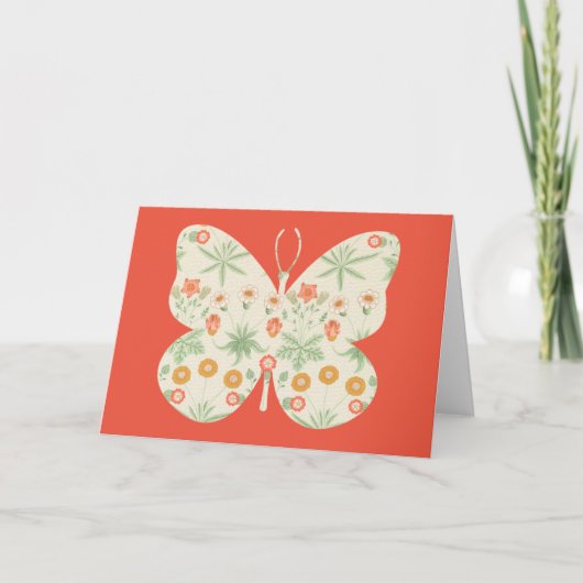 Butterfly Vintage Blumenkarte Reihe 9 Karte (Vorderseite)