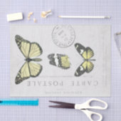 Butterfly Vintage französische Karte Postale Decou Seidenpapier (Handwerk)