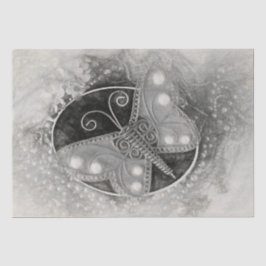 Butterfly Vintagen romantische Schwarz-Weiß-Antike Seidenpapier