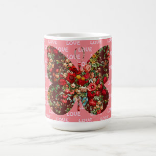 Butterfly Vintager Blumenkohl Tasse Cup