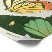 Butterfly Vintages Muster Schmetterlinge Malerei Poster (Ecke)