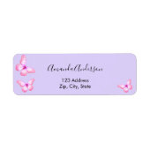 Butterfly-violett-Rücksendetikett (Vorne)