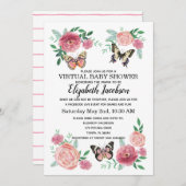 Butterfly Virtual Baby Dusche Einladung (Vorne/Hinten)