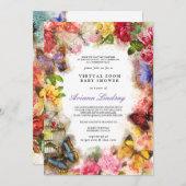 Butterfly Virtual Online Baby Dusche Einladung (Vorne/Hinten)