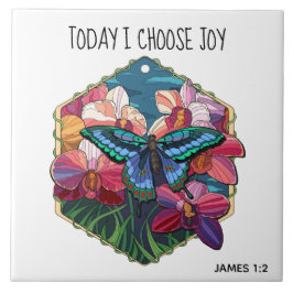 Butterfly, w Vers von James 1:2 Fliese