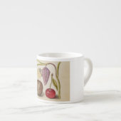 Butterfly Walnut Blume Cherry Wasserfarbe Kunst Espressotasse (Vorderseite Rechts)