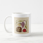 Butterfly Walnut Blume Cherry Wasserfarbe Kunst Kaffeetasse (Links)