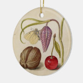 Butterfly Walnut Blume Cherry Wasserfarbe Kunst Keramikornament (Links)