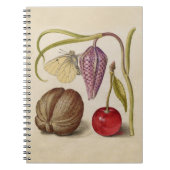 Butterfly Walnut Blume Cherry Wasserfarbe Kunst Notizblock (Vorderseite)