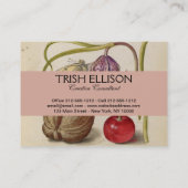 Butterfly Walnut Blume Cherry Wasserfarbe Kunst Visitenkarte (Rückseite)