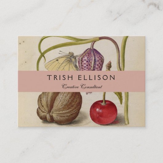 Butterfly Walnut Blume Cherry Wasserfarbe Kunst Visitenkarte (Vorderseite)