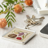 Butterfly Walnut Flower Cherry Watercolor Art Schlüsselanhänger (Seite)