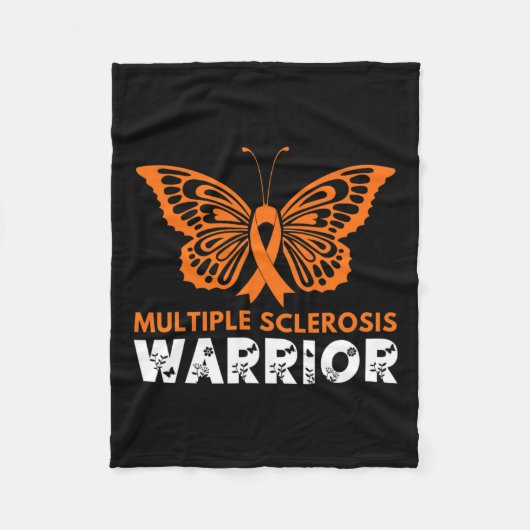 Butterfly Warrior Multiple Sklerose Bewusstsein Or Fleecedecke (Vorderseite)