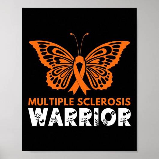 Butterfly Warrior Multiple Sklerose Bewusstsein Or Poster (Vorne)