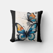 Butterfly Wasserfarbe Blau/Schwarz/Orange/aquamari