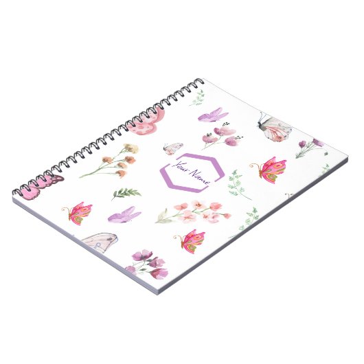 Butterfly Wasserfarbe, die Sie anpassen können Notizblock (Linke Seite)