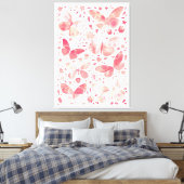 Butterfly Wasserfarbe Peach Koralle Rosa Leinwanddruck (Insitu (Schlafzimmer))