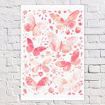 Butterfly Wasserfarbe Peach Koralle Rosa Leinwanddruck<br><div class="desc">Korallenrosa und weiße Schmetterlingsfarbe. Originelle Kunst von Nic Squirrell.</div>