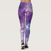 Butterfly Wasserfarbmuster Lila Leggings (Rückseite)