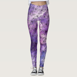 Butterfly Wasserfarbmuster Lila Leggings